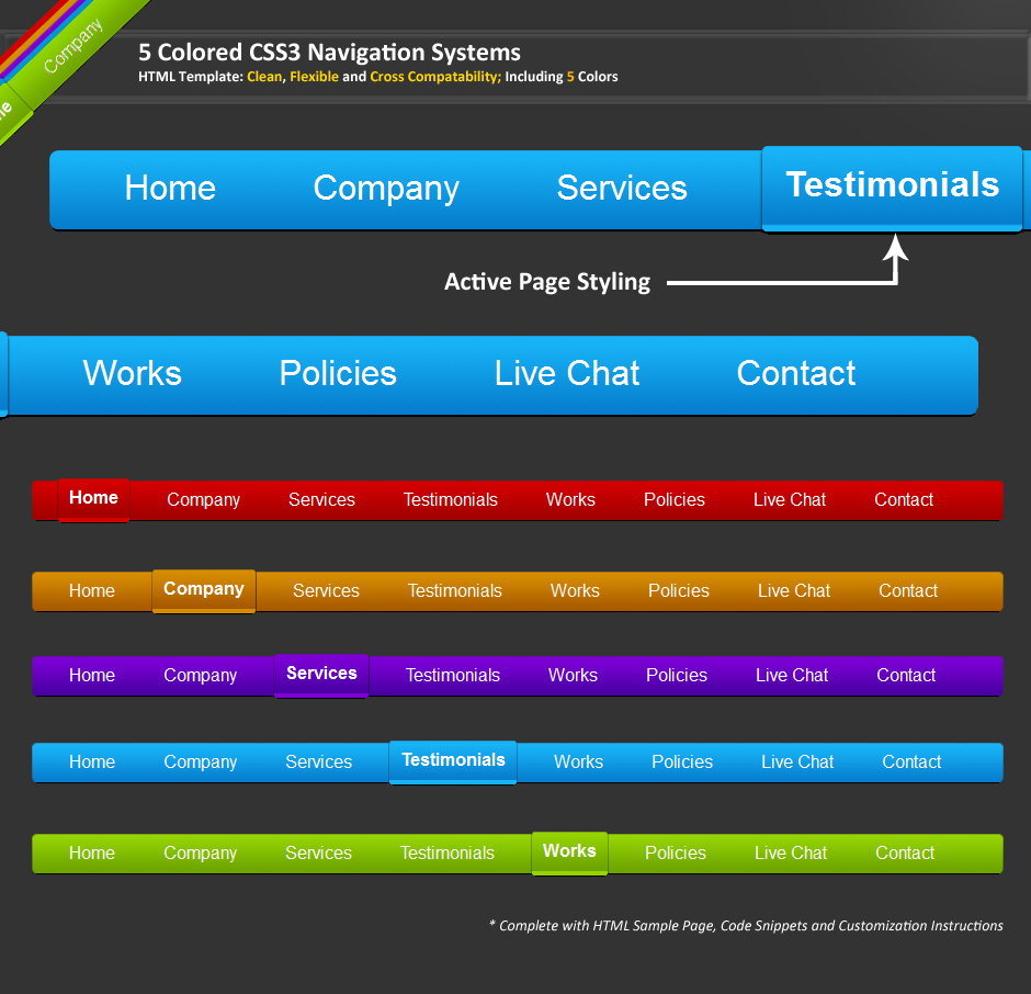 Sleek CSS3 Navigation System